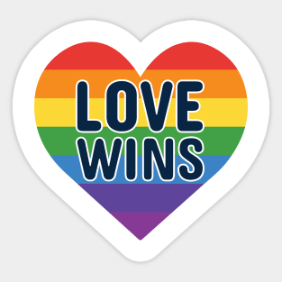 Love wins with rainbow heart Sticker